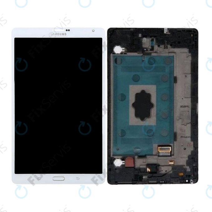 Samsung Galaxy Tab S 8.4 T705 - LCD Displej + Dotykové Sklo + Rám (Dazzling White) - GH97-16095A Genuine Service Pack