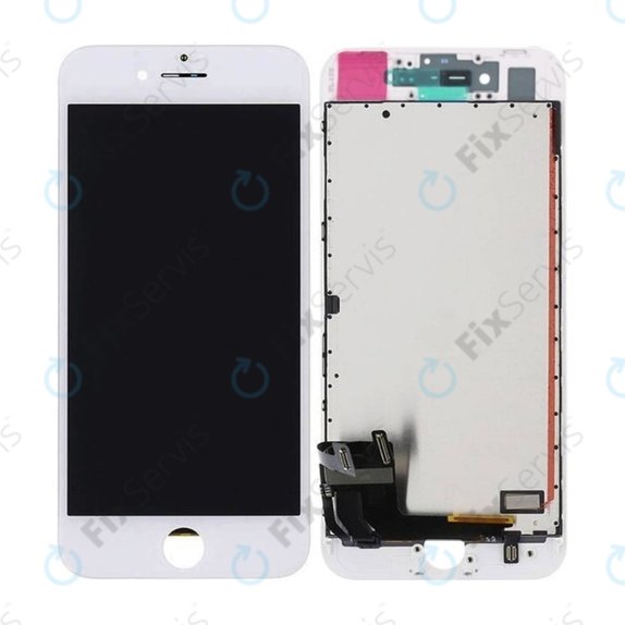 Displej In-Cell pre iPhone 8, SE (2020), SE (2022), White, Dotykové sklo s rámom, FixPremium