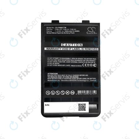 Batéria pre Standard Horizon HX600S, Vertex VX-427, 1800mAh, Ni-MH, 7.2V, FNB-V57H, HQ