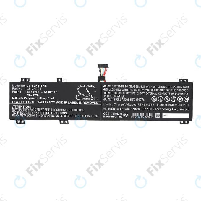 Batéria pre Lenovo Legion 5 15ARH7H, 82RD0002SB, 5100mAh, Li-Pol, 15.44V, L21C4PC1, HQ