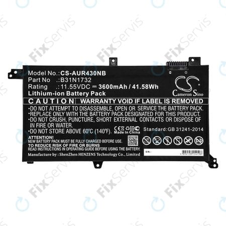 Batéria pre Asus VivoBook S14, S430FA, 3600mAh, Li-Ion, 11.55V, B31N1732, HQ
