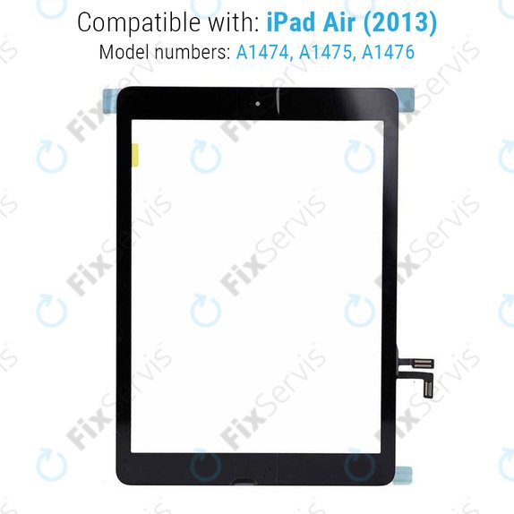 Dotykové sklo s tlačidlom domov pre iPad Air, Black