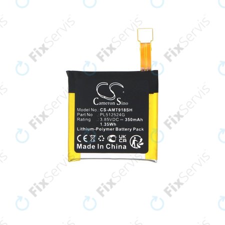 Batéria pre Amazfit A1801, A1808, A1918, T-Rex Verge Lite, 350mAh, Li-Pol, 3.85V, PL512524G, HQ