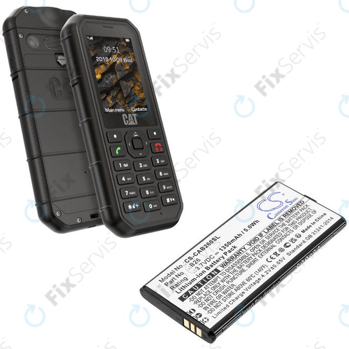 Batéria pre Cat B26, 1350mAh, Li-Ion, 3.7V, B26, HQ
