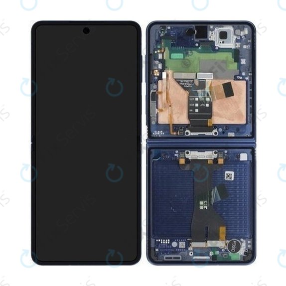 Samsung Galaxy Z Flip 7 F766B - LCD Displej + Dotykové Sklo + Rám (Blue Shadow) OLED