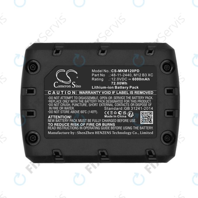 Batéria pre Milwaukee M12 Redlithium XC 4.0, 6000mAh, Li-Ion, 12V, M12 B3 XC, M12 B4 XC, HQ