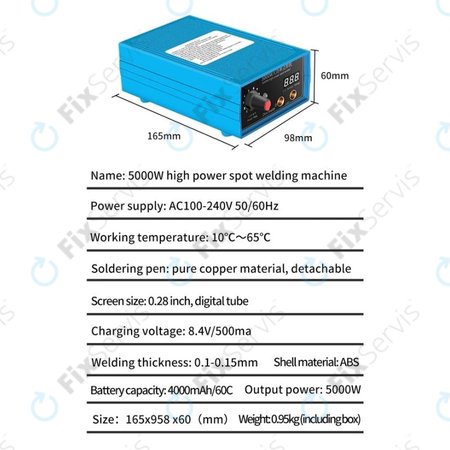 Docreate HPSW 5000W - Mini Zváračka Batérií (4000mAh)