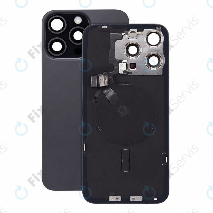 Sklo zadného housingu pre iPhone 15 Pro Max, Black Titanium, Pulled A