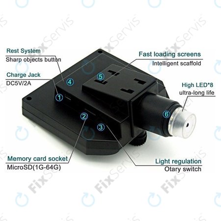 Wi-Fi Prenosný Digitálny Mikroskop / Kamera / Lupa (1080p)