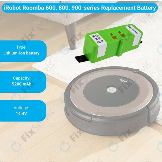 iRobot Roomba 600, 800, 900-series - Batéria 4502233, 4374392, 2130LI Li-Ion 14.4V 5200mAh HQ