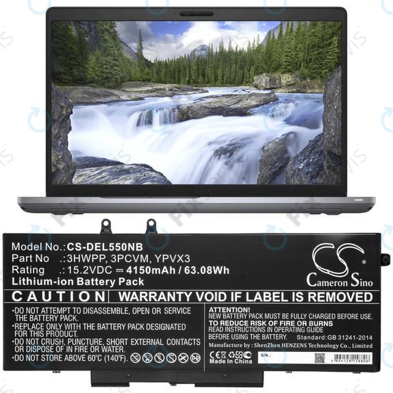 Batéria pre Dell Latitude 5501, Latitude 5401, Latitude 14 5410, Latitude 15 5511, 4150mAh, Li-Ion, 15.2V, 3HWPP, HQ