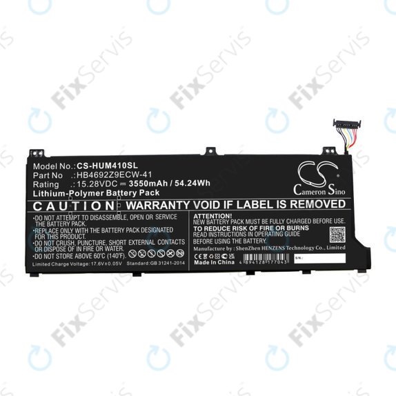 Batéria pre Honor MagicBook 14, Huawei MateBook D14, MediaPad D14, MagicBook 14, 3550mAh, Li-Pol, 15.28V, HB4692Z9ECW-41, HQ