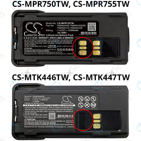 Batéria pre Motorola Dp2600e, Dp4000, P8608, Xpr3000, Xpr7350, 2200mAh, Li-Ion, 7.4V, PMNN4409, HQ