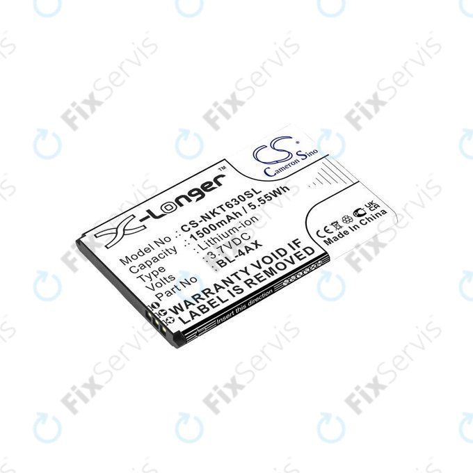 Batéria pre Nokia 6300 4G, Nokia 8000 4G, 1500mAh, Li-Ion, 3.7V, BL-4AX, HQ