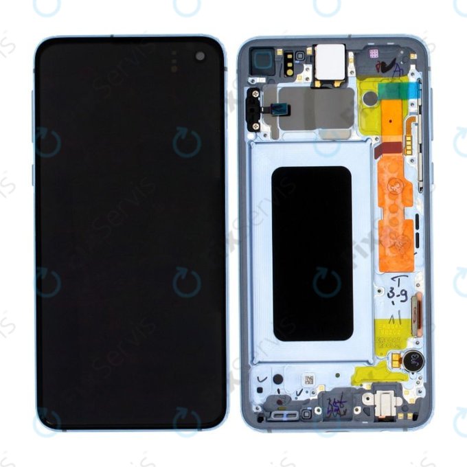 Samsung Galaxy S10e G970F - LCD Displej + Dotykové Sklo + Rám (Prism Blue) - GH82-18852C, GH82-18836C Genuine Service Pack