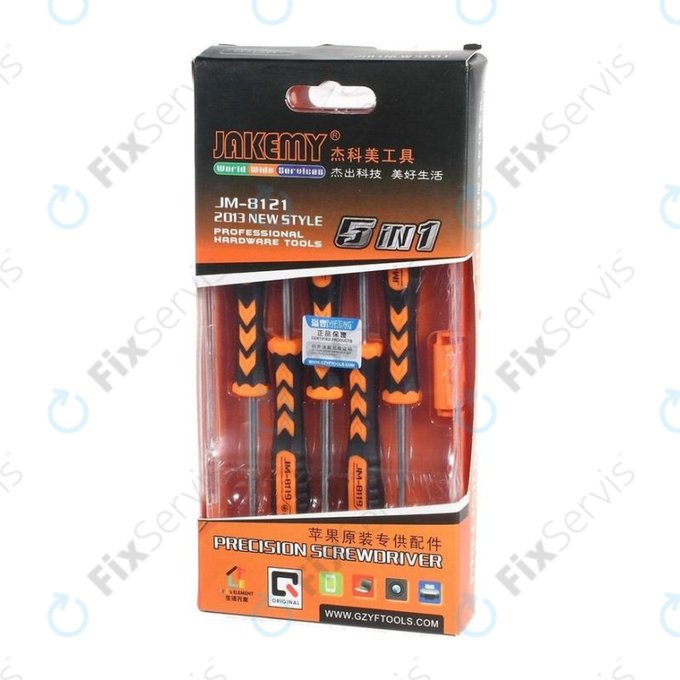 Jakemy JM-8121 - Sada Skrutkovačov pre Servis Telefónov Apple a Samsung 5v1