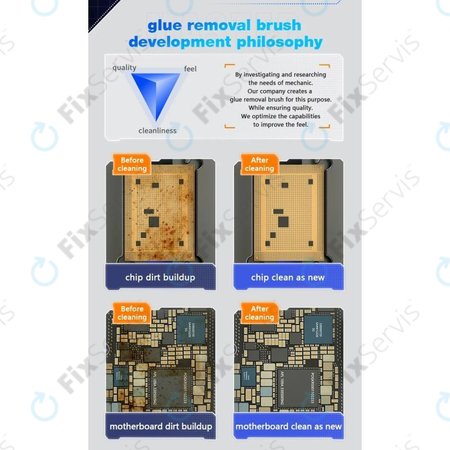 Mechanic - Oceľová kefka PCB/BGA pre čistenie IC podložiek a odstránenie lepidla