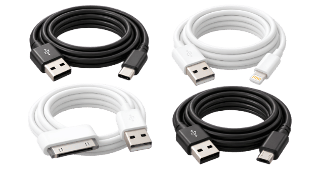 Cavi di ricarica e dati USB-A, USB-C, Lightning e 30 pin