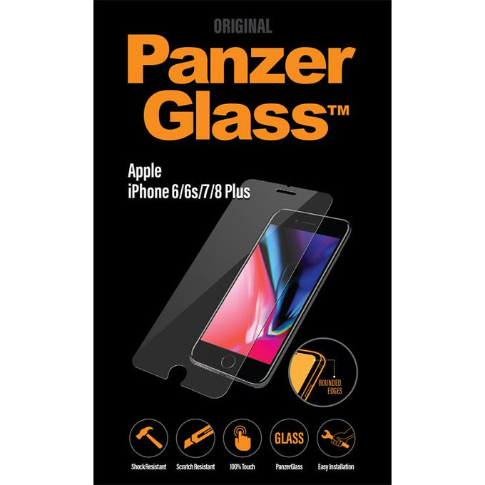 PanzerGlass - Tvrdené Sklo Standard Fit pre iPhone 6 Plus, 6s Plus, 7 Plus, 8 Plus, transparent