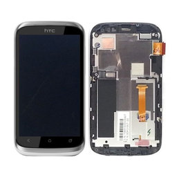 HTC Desire X - LCD Displej + Dotykové Sklo + Rám (Silver) TFT