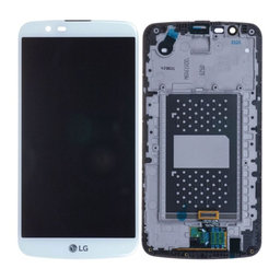 LG K10 K420N - LCD Displej + Dotykové Sklo + Rám (White) - ACQ88868303 Genuine Service Pack