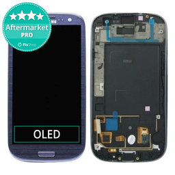 Samsung Galaxy S3 i9300 - LCD Displej + Dotykové Sklo + Rám (Pebble Blue) OLED