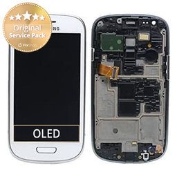 Samsung Galaxy S3 Mini i8190 - LCD Displej + Dotykové Sklo + Rám (White) - GH97-14204A Genuine Service Pack