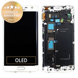 Samsung Galaxy Note Edge N915FY - LCD Displej + Dotykové Sklo + Rám (White) - GH97-16636B Genuine Service Pack