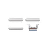 Apple iPhone 8, SE (2020), SE (2022) - Set Tlačidiel Hlasitosti + Zapínania + Tichého Režimu (Silver, White)