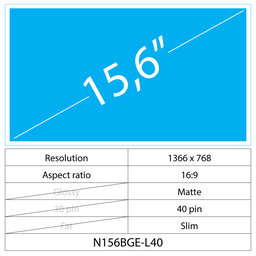 Toshiba Satellite L55-A 15.6 LCD Slim Matný 40 pin HD