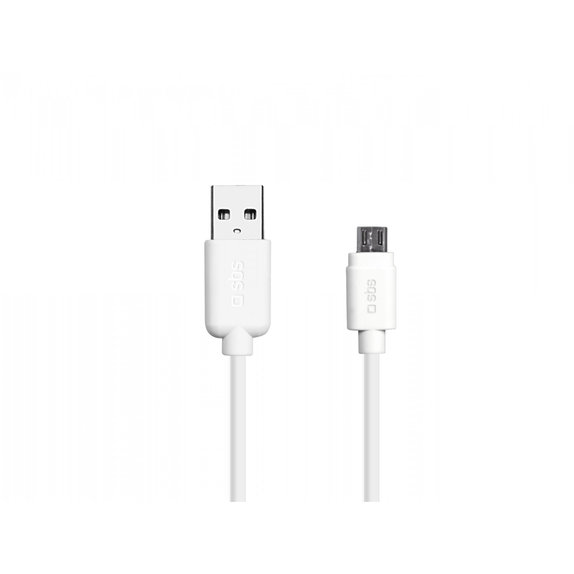 SBS - Micro-USB / USB Kábel (1m), biela