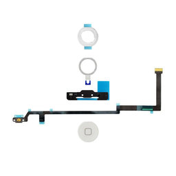 Apple iPad Air - Tlačidlo Domov + Flex Kábel + Držiak + Plastový Krúžok + Tesnenie (White)