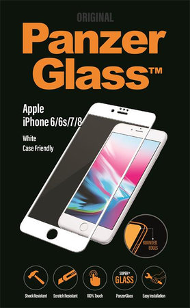 PanzerGlass - Tvrdené sklo Case Friendly pre iPhone 8/7/6s/6, biela