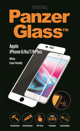PanzerGlass - Tvrdené sklo Case Friendly pre iPhone 8/7/6s/6 Plus, biela