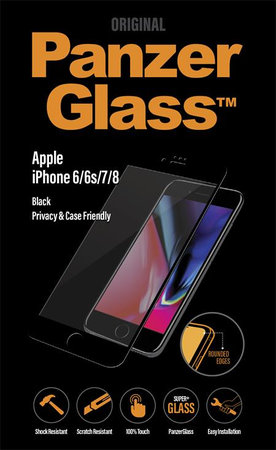 PanzerGlass - Tvrdené sklo Privacy Case Friendly pre iPhone 8/7/6s/6, čierna