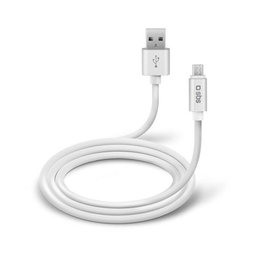 SBS - Micro-USB / USB Kábel (1m), biela