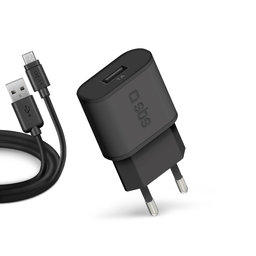 SBS - 5W Nabíjací Adaptér USB + Kábel USB / Micro-USB, čierna