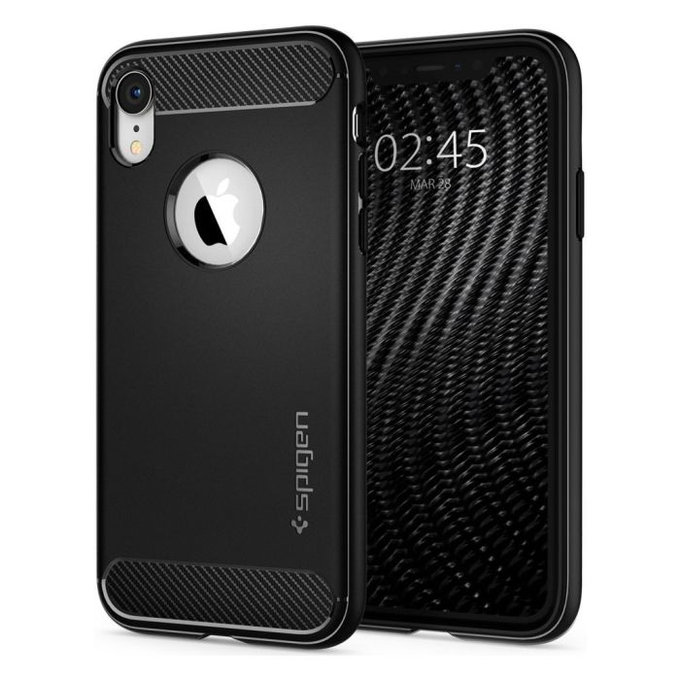 Spigen - Puzdro Rugged Armor pre iPhone XR, čierna