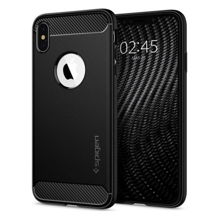 Spigen - Puzdro Rugged Armor pre iPhone X a XS, čierna