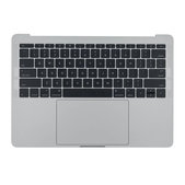 Apple MacBook Pro 13" A1708 (Late 2016 - Mid 2017) - Horný Rám Klávesnice + Klávesnica US + Mikrofón + Trackpad + Reproduktory (Silver)