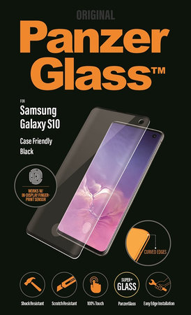 PanzerGlass - Tvrdené Sklo Case Friendly pre Samsung Galaxy S10, Fingerprint komp., black