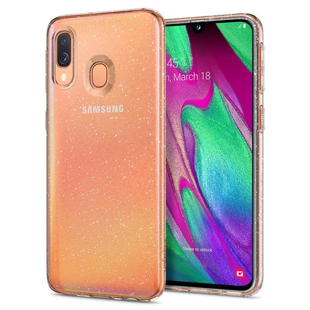 Spigen - Puzdro Liquid Crystal Glitter pre Samsung Galaxy A40, transparentná