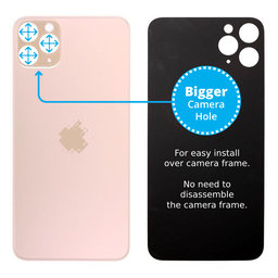 Apple iPhone 11 Pro - Sklo Zadného Housingu so Zväčšeným Otvorom na Kameru (Gold)