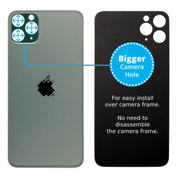 Apple iPhone 11 Pro - Sklo Zadného Housingu so Zväčšeným Otvorom na Kameru (Green)