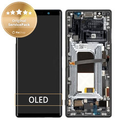 Sony Xperia 5 - LCD displej + Dotykové sklo + Rám (Black) - 1319-9383 Genuine Service Pack