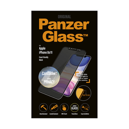PanzerGlass - Tvrdené Sklo Case Friendly CamSlider Privacy pre iPhone XR a 11, black