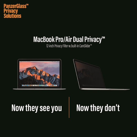 PanzerGlass - Tvrdené sklo Dual Privacy pre MacBook 12", čierna