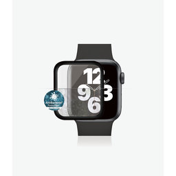 PanzerGlass - Tvrdené Sklo Full Silicone pre Apple Watch Series 4, 5, 6, SE (1st gen) a SE (2nd gen) 40mm, čierna