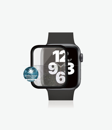 PanzerGlass - Tvrdené Sklo Full Silicone pre Apple Watch Series 4, 5, 6, SE (1st gen) a SE (2nd gen) 40mm, čierna