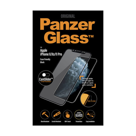 PanzerGlass - Tvrdené Sklo Case Friendly CamSlider pre iPhone X, XS a 11 Pro, black